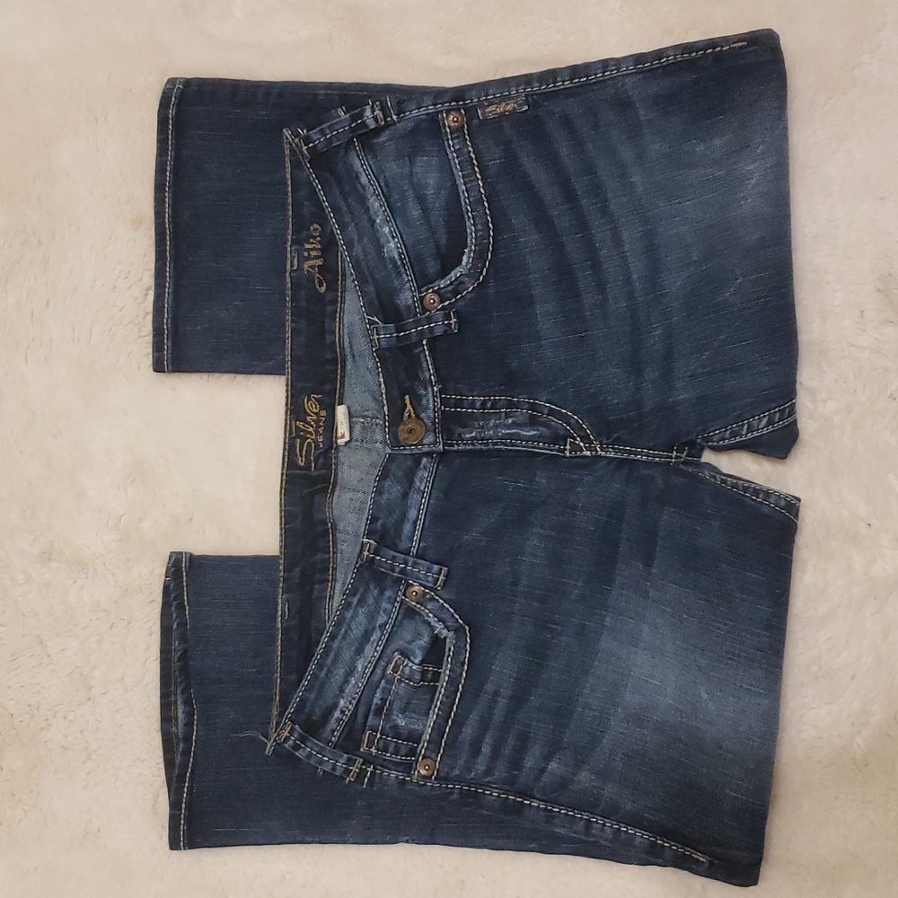 SILVER JEANS Aiko Capri Blue Jeans sz 34